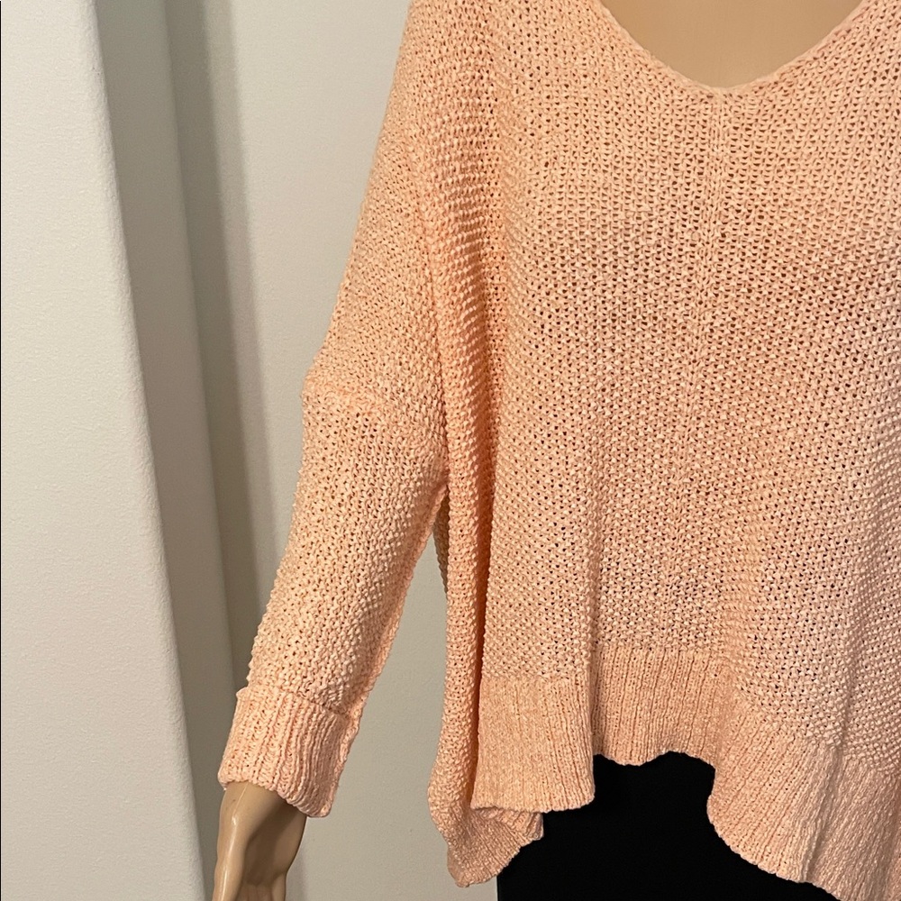NWT Moon & Madison Oversized Peach Loose Knit Sweater - Picture 4 of 15